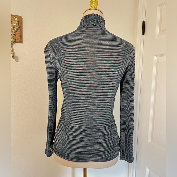 MISSONI Vintage 90s Striped Turtleneck Sweater Size Medium US 6 IT 42 - Picture 6 of 13